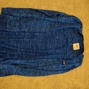 Blue knitted cardigan